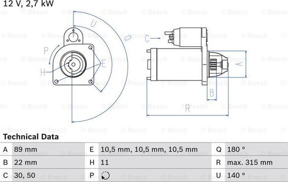 BOSCH 0 986 012 680 - Starteris ps1.lv