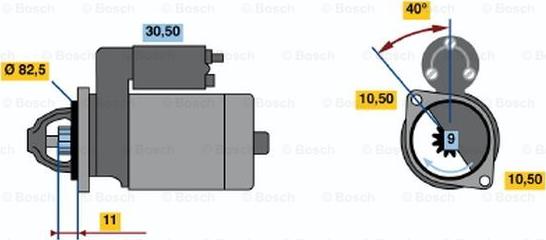 BOSCH 0 986 012 101 - Starteris ps1.lv