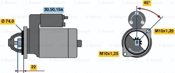 BOSCH 0 986 012 861 - Starteris ps1.lv