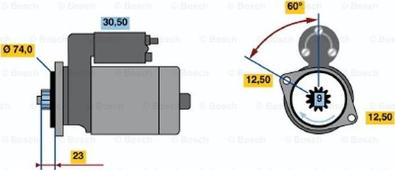 BOSCH 0 986 012 821 - Starteris ps1.lv