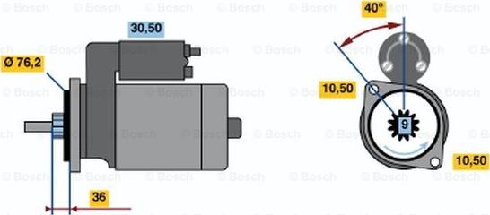 BOSCH 0 986 012 330 - Starteris ps1.lv