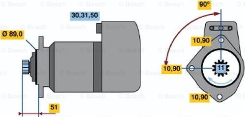 BOSCH 0 986 012 730 - Starteris ps1.lv