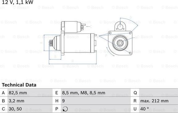 BOSCH 0 986 017 940 - Starteris ps1.lv