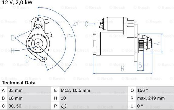 BOSCH 0 986 017 420 - Starteris ps1.lv