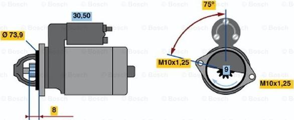 BOSCH 0 986 017 561 - Starteris ps1.lv