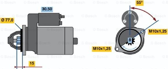 BOSCH 0 986 017 651 - Starteris ps1.lv