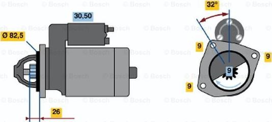 BOSCH 0 986 017 010 - Starteris ps1.lv