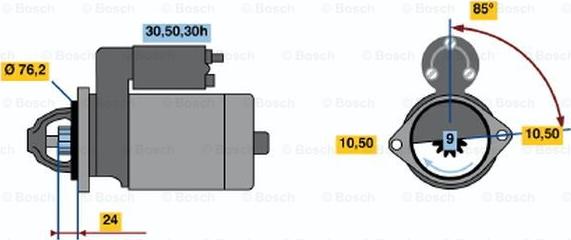 BOSCH 0 986 017 150 - Starteris ps1.lv