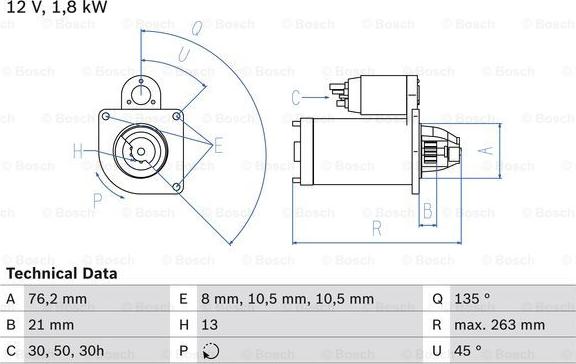 BOSCH 0 986 017 180 - Starteris ps1.lv