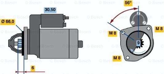 BOSCH 0 986 017 361 - Starteris ps1.lv