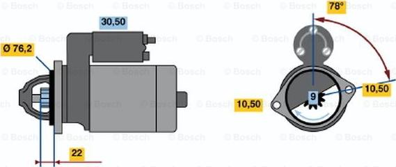 BOSCH 0 986 017 330 - Starteris ps1.lv