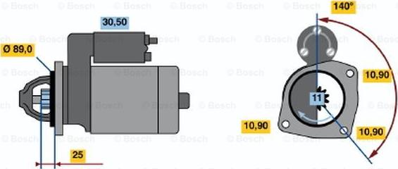 BOSCH 0 986 017 290 - Starteris ps1.lv