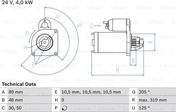 BOSCH 0 986 017 240 - Starteris ps1.lv