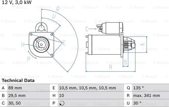 BOSCH 0 986 017 750 - Starteris ps1.lv