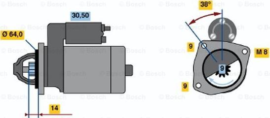 BOSCH 0 986 017 781 - Starteris ps1.lv