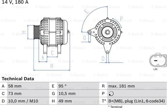 BOSCH 0 986 084 630 - Ģenerators ps1.lv