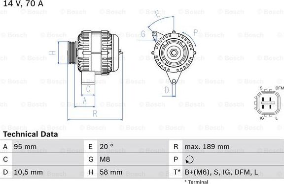 BOSCH 0 986 084 110 - Ģenerators ps1.lv