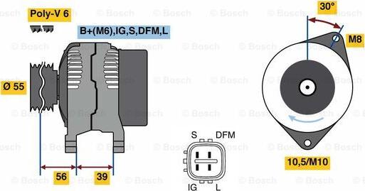 BOSCH 0 986 080 460 - Ģenerators ps1.lv