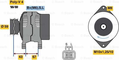 BOSCH 0 986 080 520 - Ģenerators ps1.lv