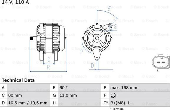 BOSCH 0 986 080 060 - Ģenerators ps1.lv