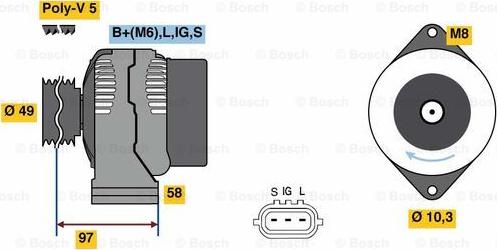 BOSCH 0 986 080 010 - Ģenerators ps1.lv