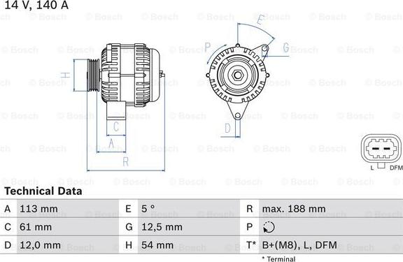 BOSCH 0 986 080 380 - Ģenerators ps1.lv