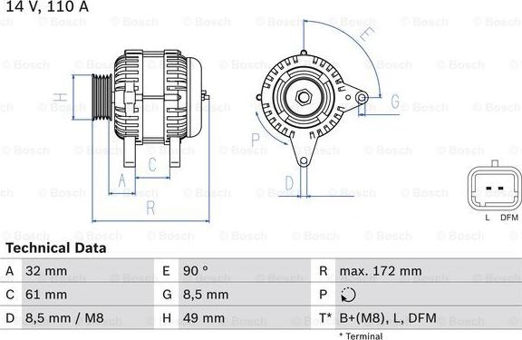 BOSCH 0 986 080 330 - Ģenerators ps1.lv