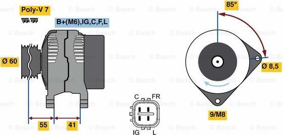 BOSCH 0 986 080 730 - Ģenerators ps1.lv