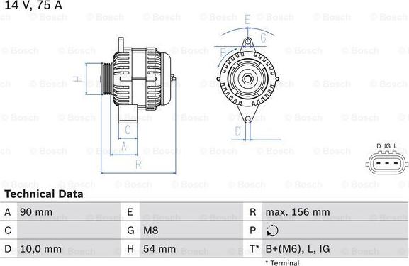 BOSCH 0 986 081 950 - Ģenerators ps1.lv