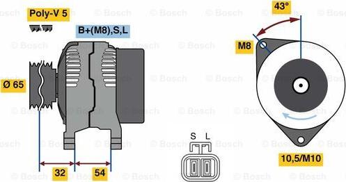 BOSCH 0 986 081 050 - Ģenerators ps1.lv