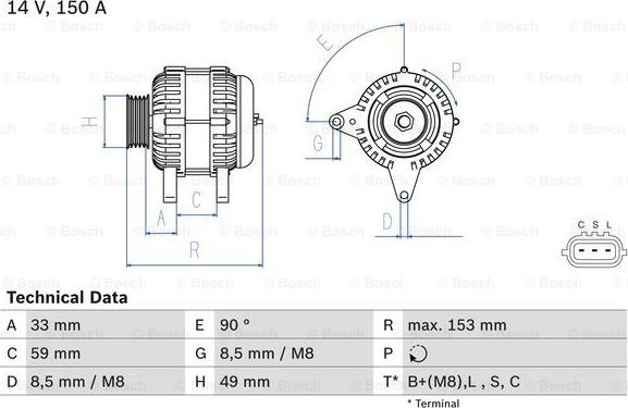 BOSCH 0 986 083 540 - Ģenerators ps1.lv