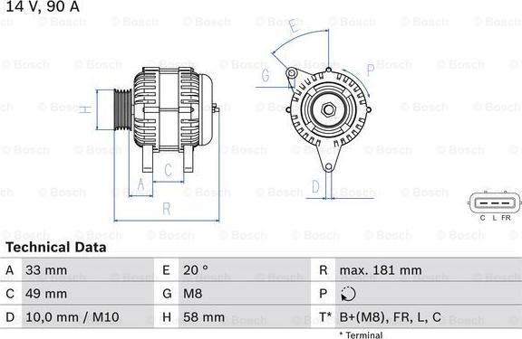 BOSCH 0 986 083 650 - Ģenerators ps1.lv