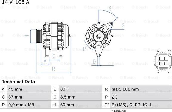 BOSCH 0 986 082 410 - Ģenerators ps1.lv