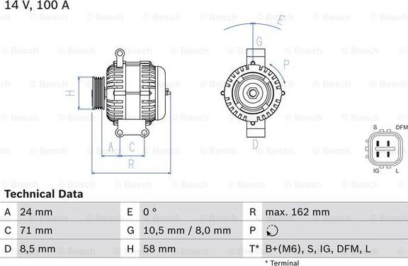 BOSCH 0 986 082 080 - Ģenerators ps1.lv