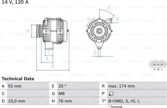 BOSCH 0 986 082 780 - Ģenerators ps1.lv