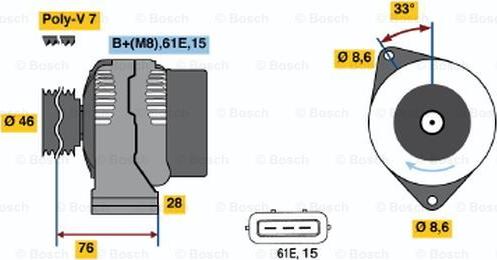 BOSCH 0 986 039 650 - Ģenerators ps1.lv