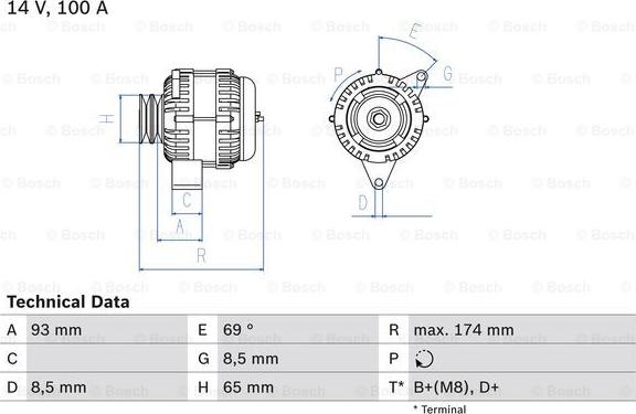 BOSCH 0 986 039 180 - Ģenerators ps1.lv