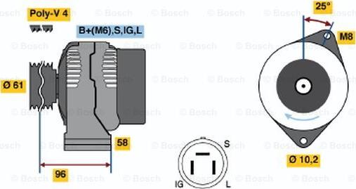 BOSCH 0 986 035 901 - Ģenerators ps1.lv