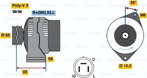 BOSCH 0 986 035 111 - Ģenerators ps1.lv