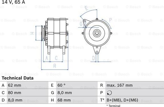 BOSCH 0 986 035 800 - Ģenerators ps1.lv