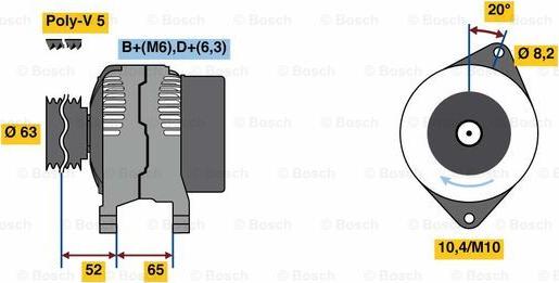 BOSCH 0 986 036 871 - Ģenerators ps1.lv