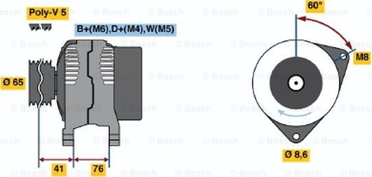 BOSCH 0 986 036 701 - Ģenerators ps1.lv