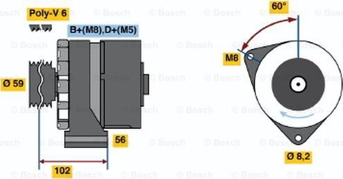 BOSCH 0 986 038 340 - Ģenerators ps1.lv