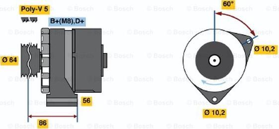 BOSCH 0 986 033 910 - Ģenerators ps1.lv