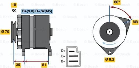 BOSCH 0 986 033 850 - Ģenerators ps1.lv