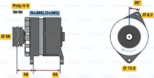 BOSCH 0 986 037 801 - Ģenerators ps1.lv