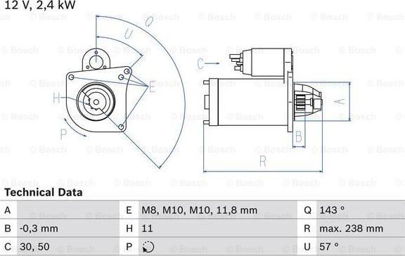 BOSCH 0 986 029 060 - Starteris ps1.lv