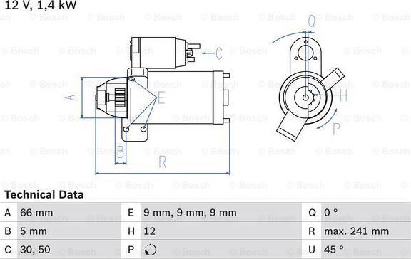 BOSCH 0 986 024 980 - Starteris ps1.lv