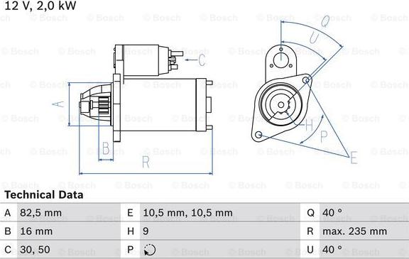 BOSCH 0 986 024 090 - Starteris ps1.lv