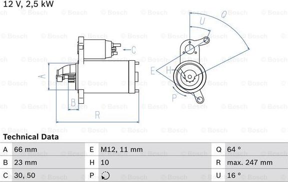 BOSCH 0 986 024 040 - Starteris ps1.lv